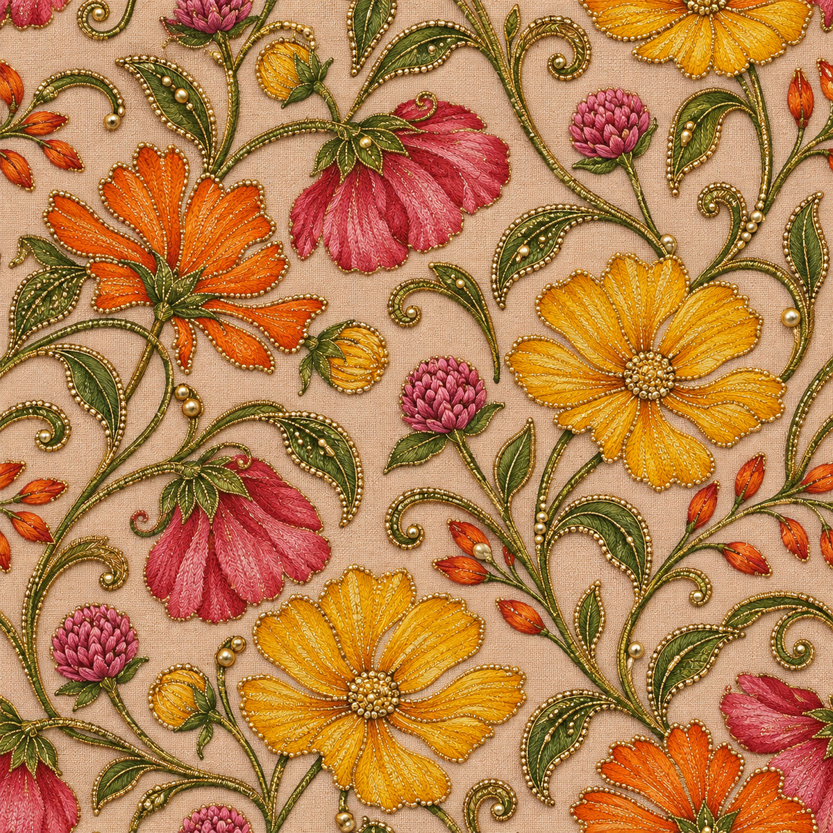 Amber Pink Floral Opulence